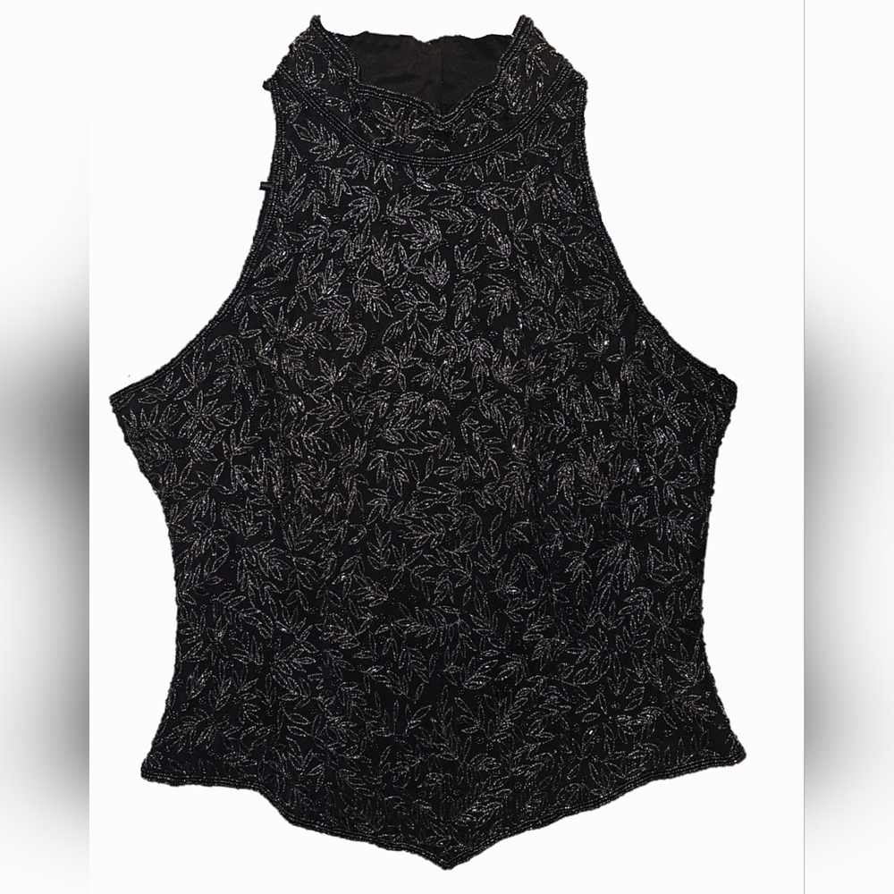 Papéll Boutique Evening 100% Silk Sequin Top
